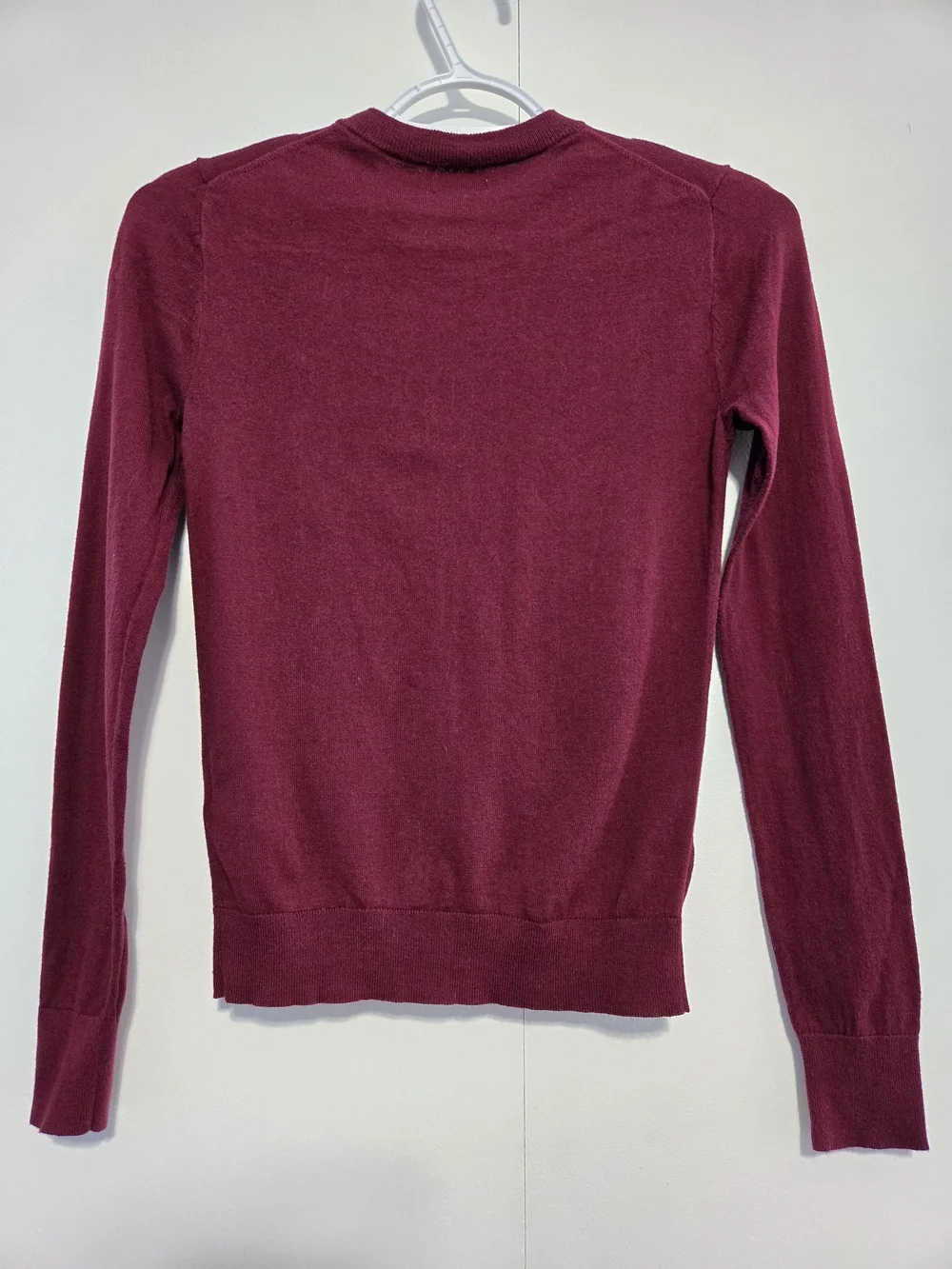 J.Crew Burgundy Cotton Button Front Cardigan‎ Sweater XXS Long Sleeve